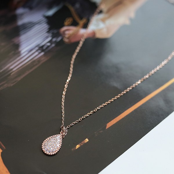 YY-AC281 Rose Gold Droplet Necklace
