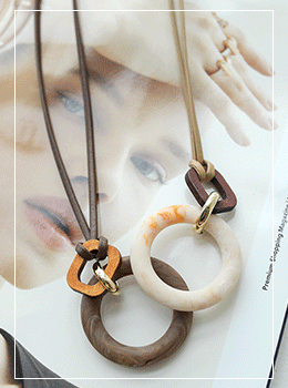 YY-AC301 Rosiel Leather Ring Necklace
