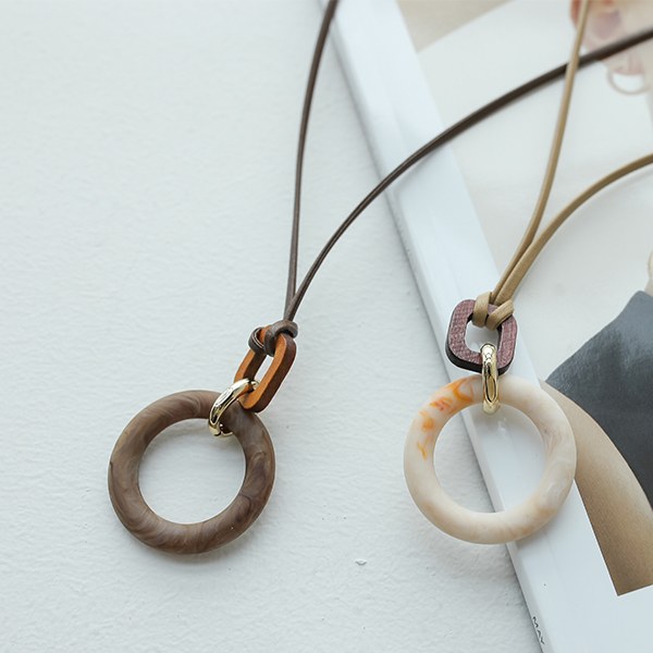 YY-AC301 Rosiel Leather Ring Necklace