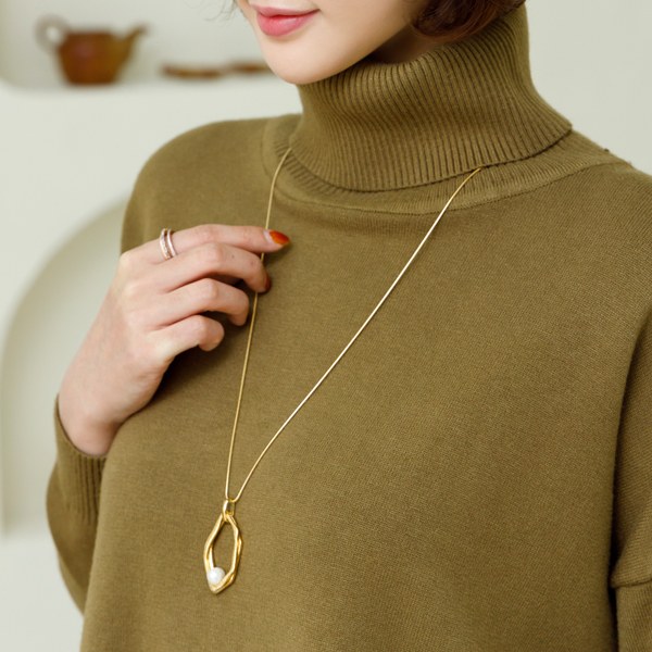 YY-AC360 Gold Leaf Pearl Necklace