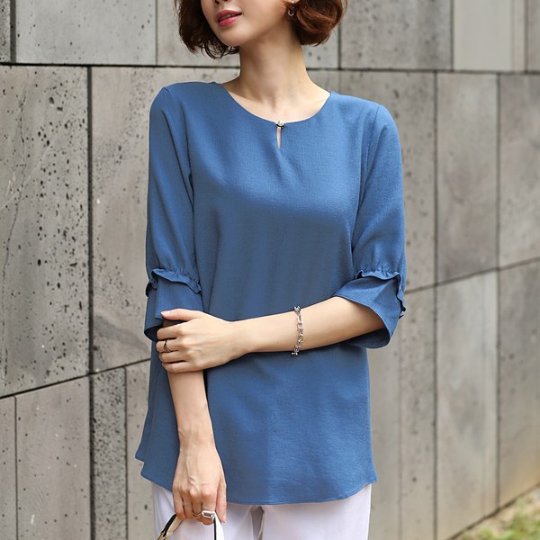 TBA3154_DO Morphy pearl button blouse