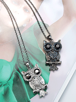 YY-AC384 cubic owl necklace