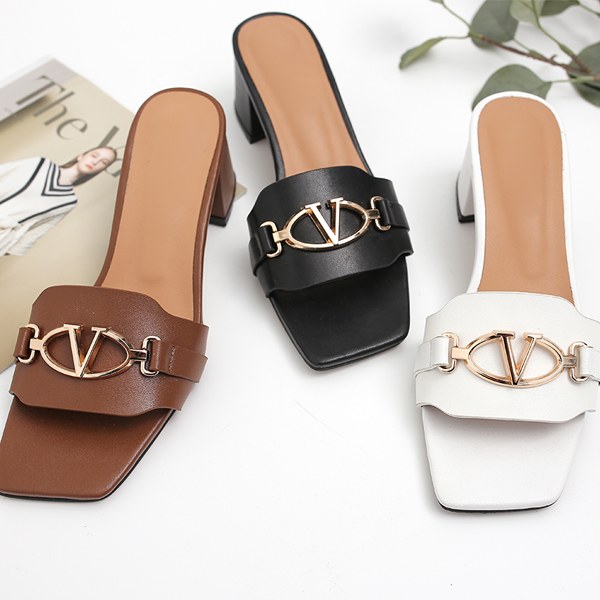 YY-SH424 V embellished mules sandal heels