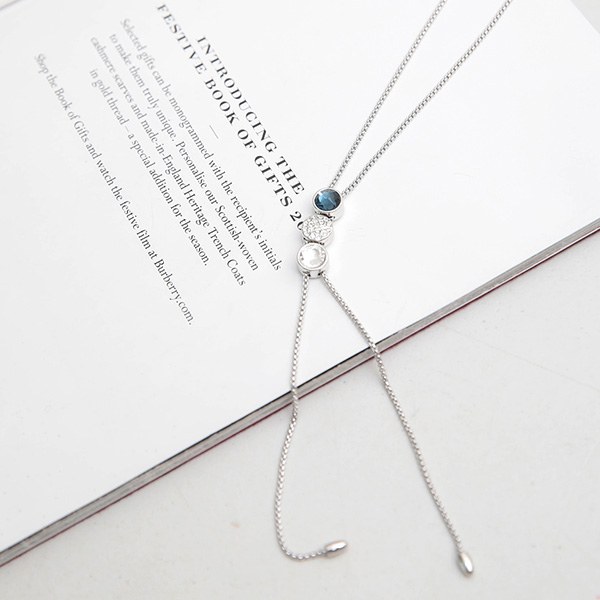[YY-AC095] Thrive Cubic Silver Necklace