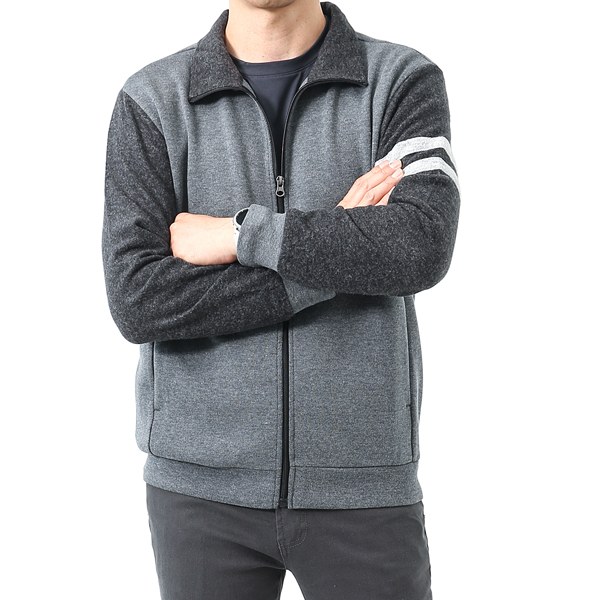 MTS6018 blank sleeve line zip jacket