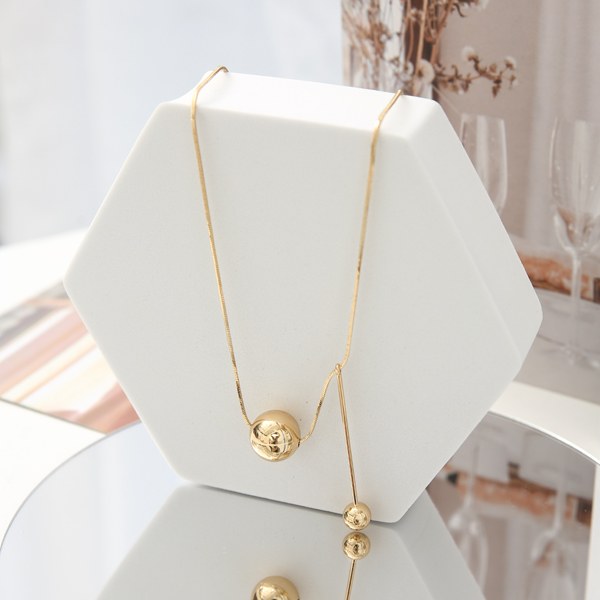 YY-AC410 Drop Gold Ball Necklace