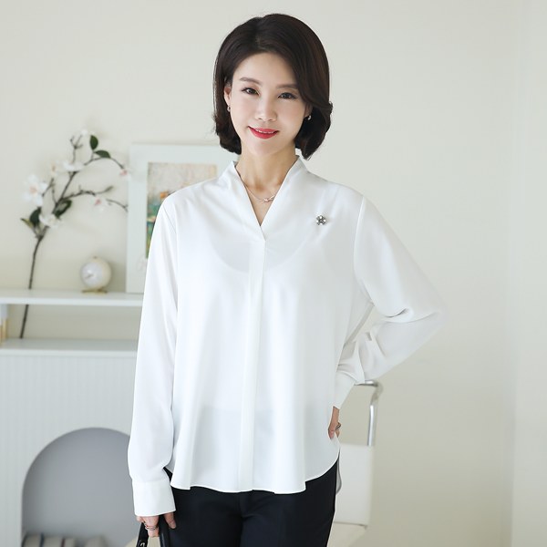 TBC1085_DO Dian V-neck blouse