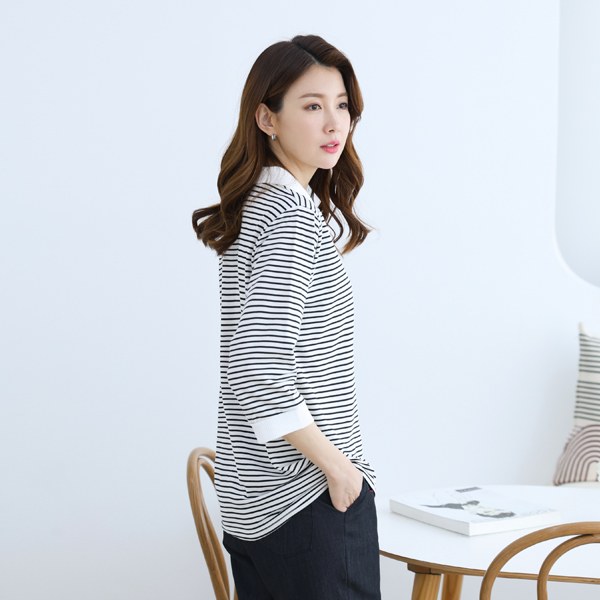 TBB4032_DC Afond embroidery striped t-shirt