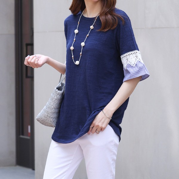 TBC3135_DC Eye gel lace t-shirt