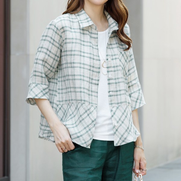 OUC3054_DC Diomel Linen Check Jacket