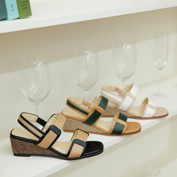 Eileen color matching wedge sandals