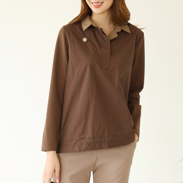 TBC4051 Leo color matching blouse