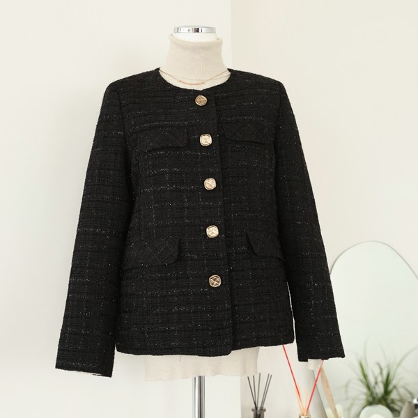 OUC4019 [THE BLACK] Mail tweed jacket