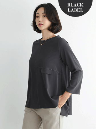 TBC5041_DO [THE BLACK] Hollin stitch blouse
