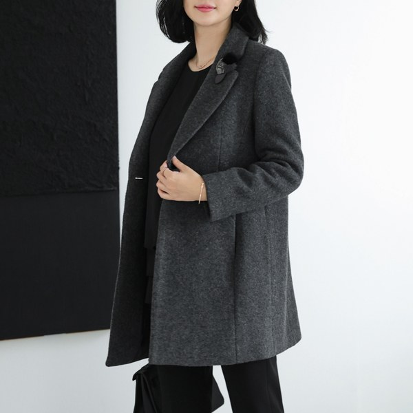 OUC6051 [THE BLACK] Lombre long jacket (broochSET)