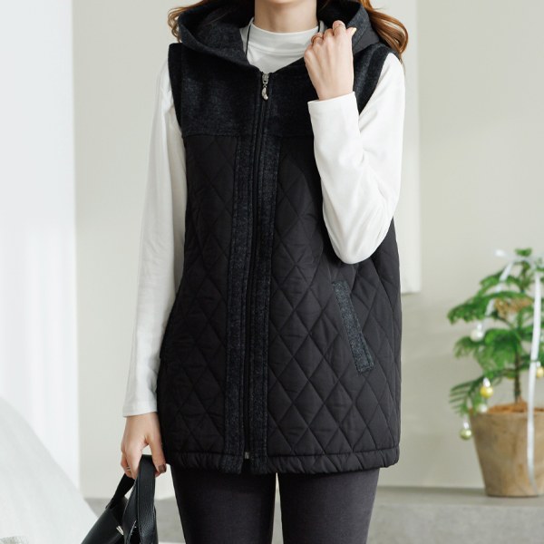 VEC6031 Grass Quilted Hooded Vest
