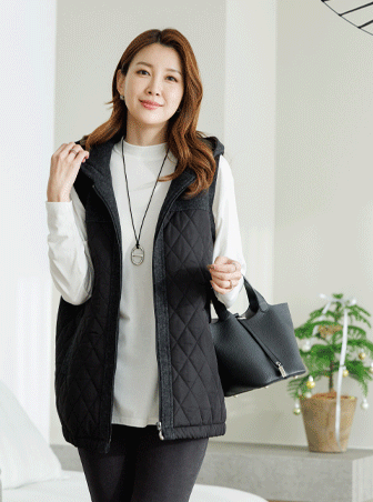 VEC6031 Grass Quilted Hooded Vest