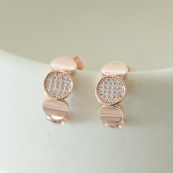 YY-AC436 Twill round cubic earrings