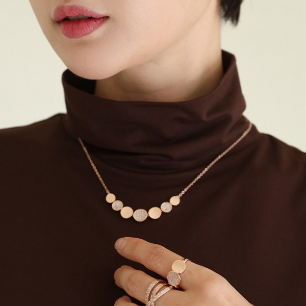 YY-AC446 Twill round cubic necklace