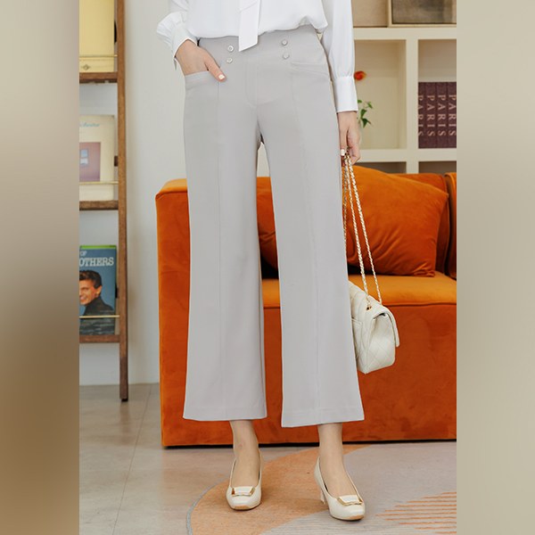 PTD2003_DO pin tuck button wide pants