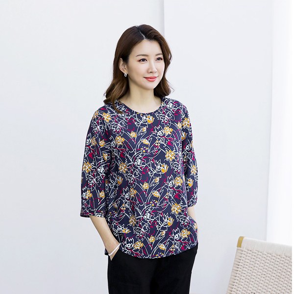 TBB3123_R pattern rayon blouse