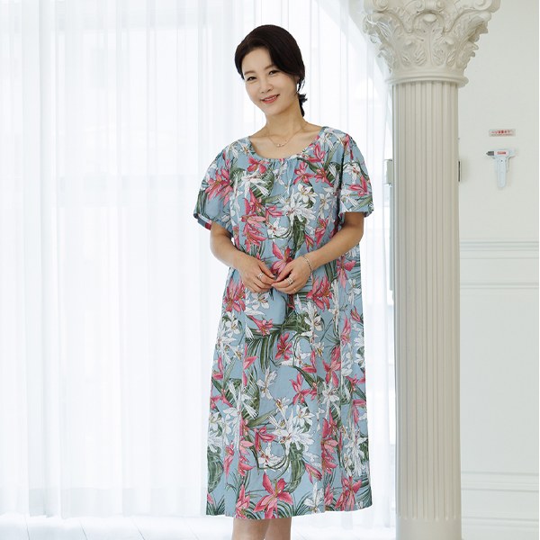 Mir short sleeve cotton home dress