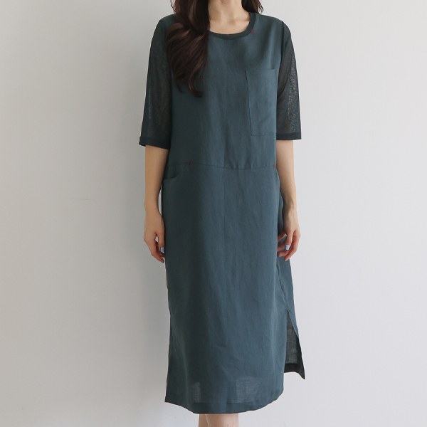 Pompod linen dress