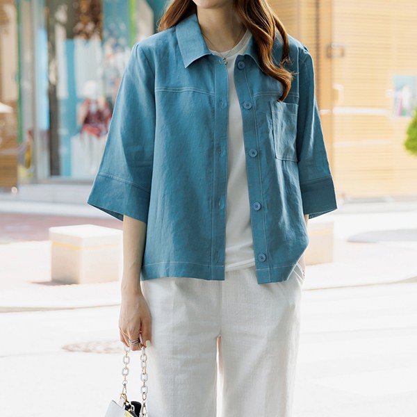 Judy R 7-quarter linen jacket