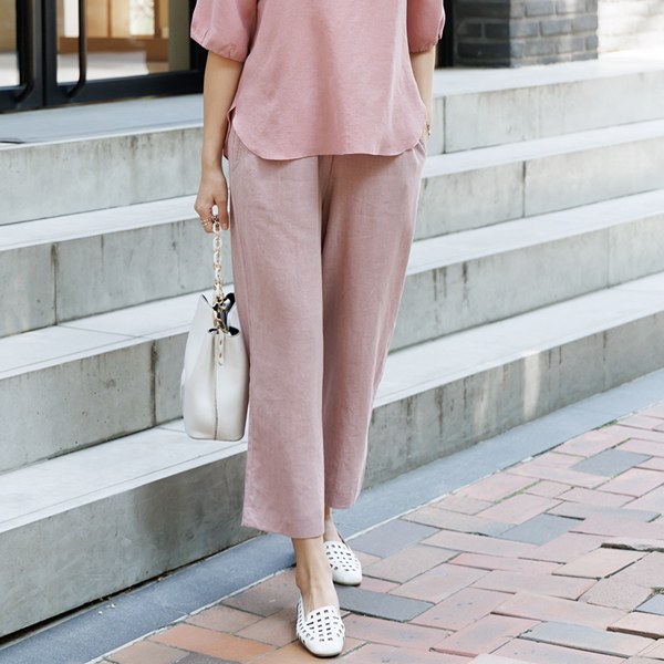 Pinks Linen Wide Pants