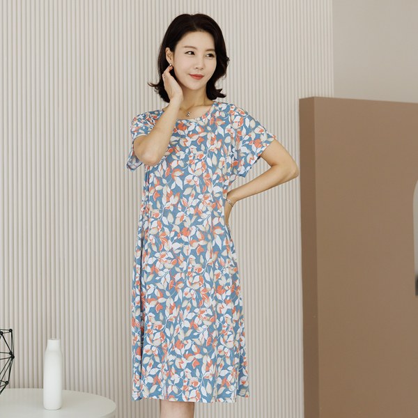 Ruding short sleeve home dress