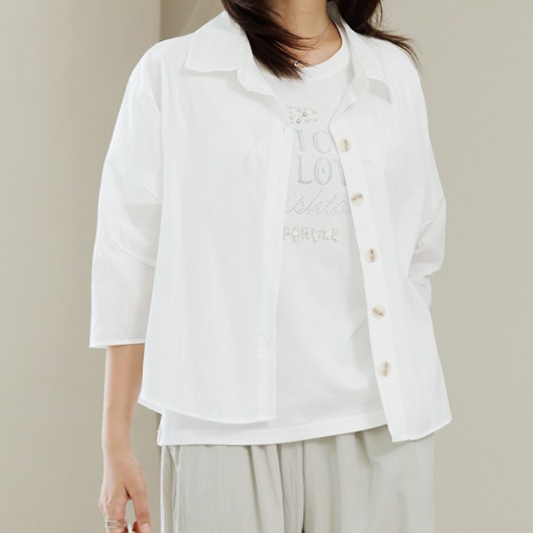 Margaux shirring collar shirt