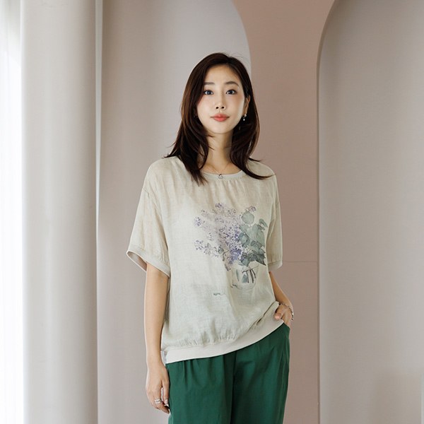 Lilac linen t-shirt
