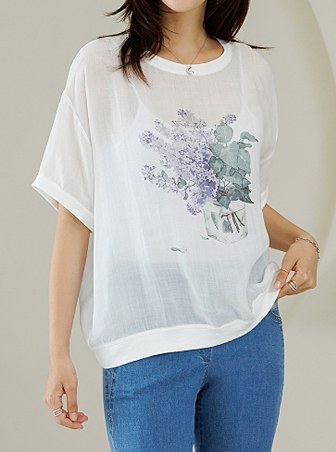 Lilac linen t-shirt