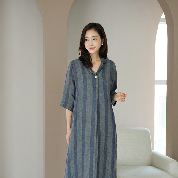 [PREMIUM] Keren one button linen dress