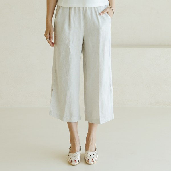 Tri linen wide pants