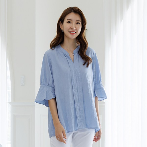 Momuneonbal Chinese neck blouse