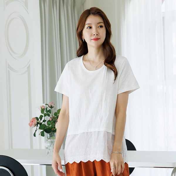 Elmo lace linen t-shirt