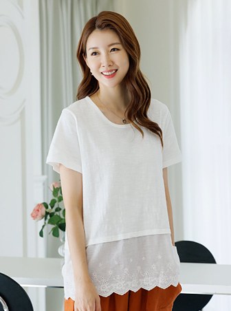 Elmo lace linen t-shirt