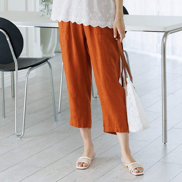 [PREMIUM] Monty linen string baggy pants 