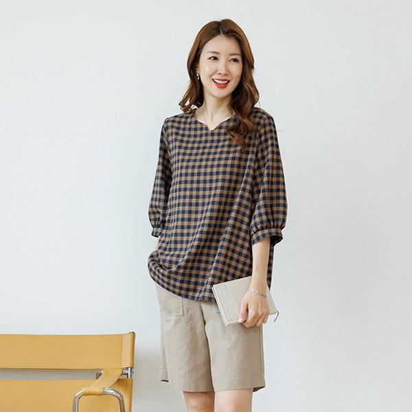 Dodo check blouse TBD3468