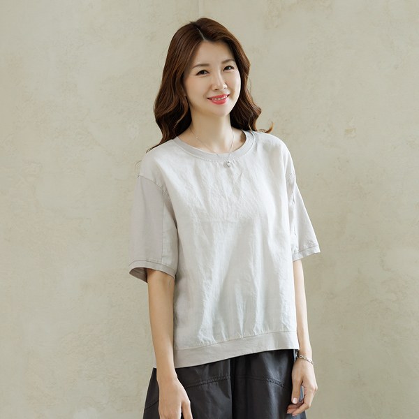 Bombing embroidered linen t-shirt