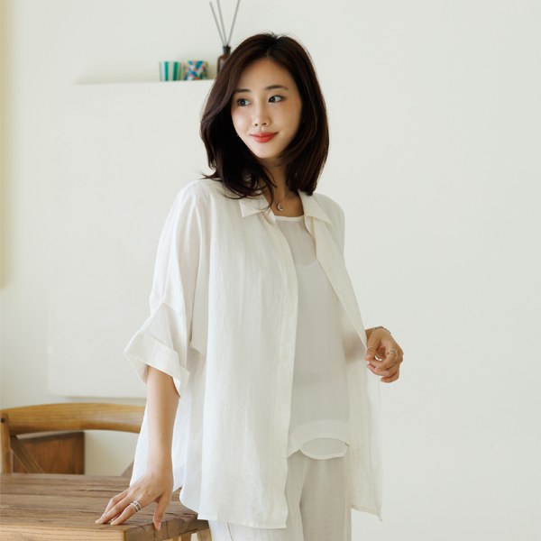 Cran cut linen blouse