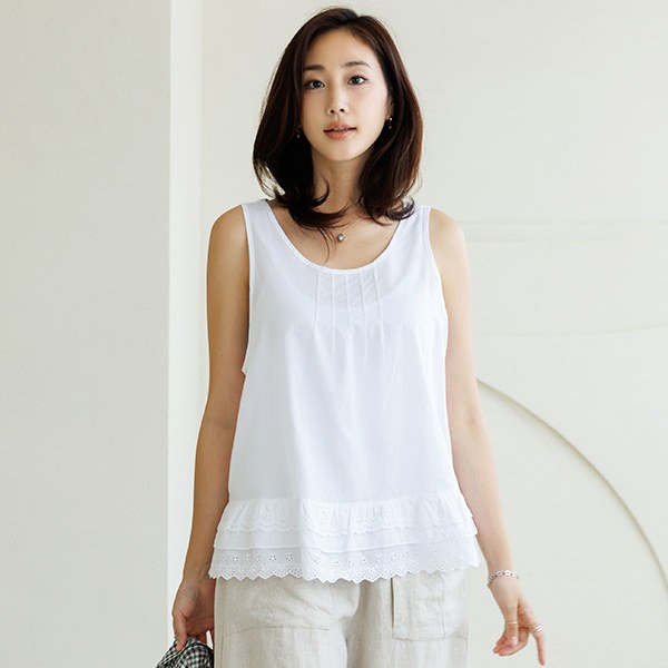 Ball cotton lace tank top 