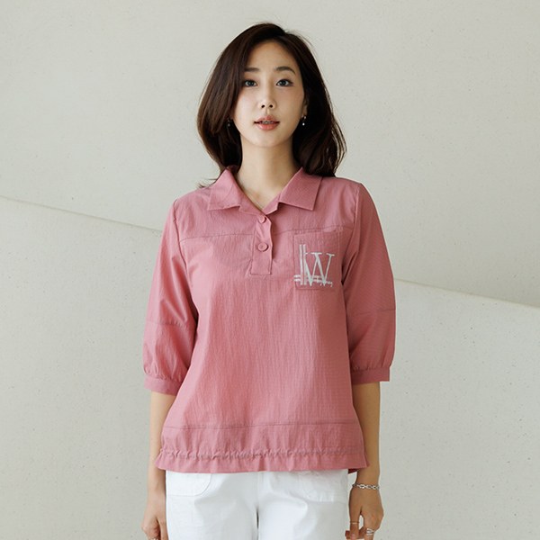 Hidden pocket blouse tee 