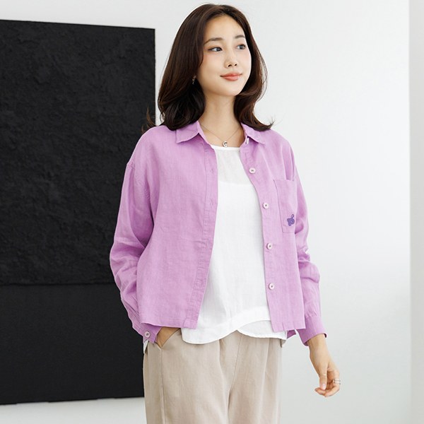 P-form embroidered linen shirt