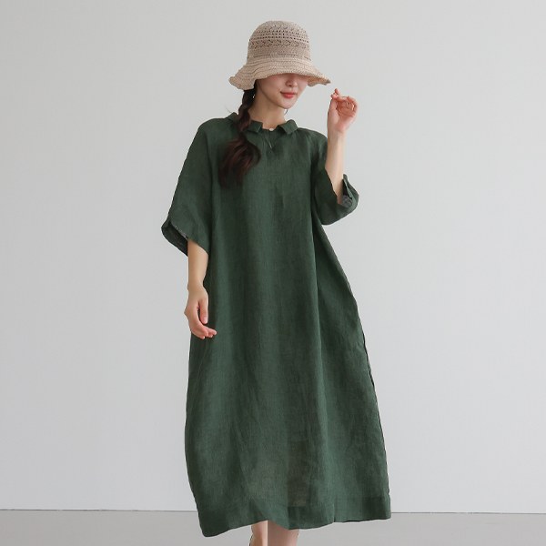 [THE BLACK] Cabel organic linen dress