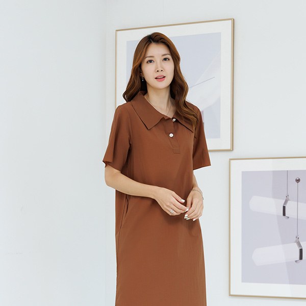 Dimit semi-open collar one-piece OPD3112