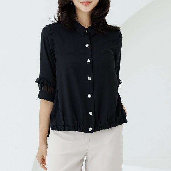 [THE BLACK] Tikiel frill blouse TBD3604