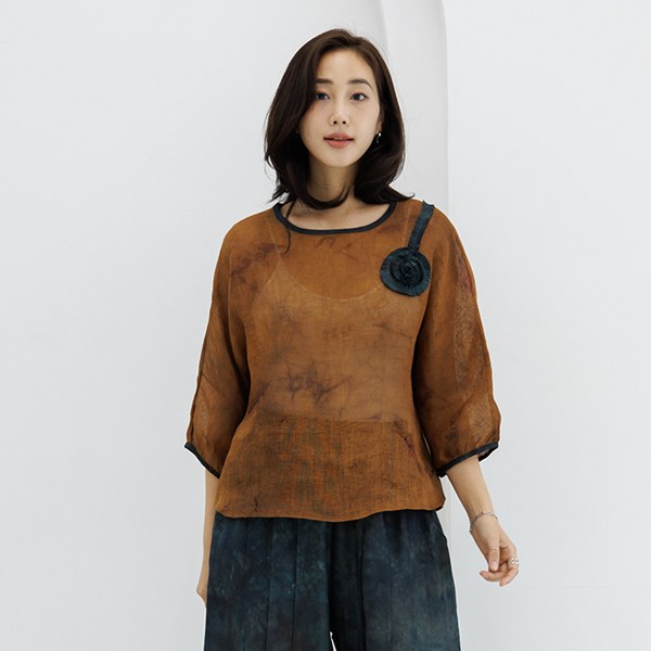 [PRIMIUM] Vitin printed hemp blouse