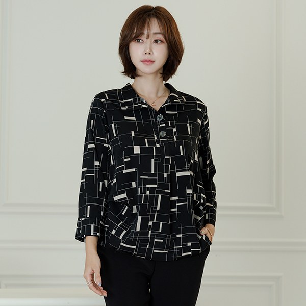 Belgipintuck half-open blouse TBD4053 